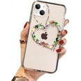 thumbnail image 1 of Compatible with iPhone 14 Clear Case Love Heart Cute Bling Diamond Glitter Rhinestone Sparkle Shiny Bumper Design Soft Silicone Luxury Fashion Protective Transparent Phone Case, 1 of 7
