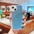 thumbnail image 1 of Compatible for iPhone 14 Glitter Case, Sparkly Shiny Bling Paper Clear Phone Case, Shockproof Protective Slim Lightweight Gradient Shell Cover for iPhone 14, Blue, 1 of 10