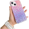thumbnail image 1 of Compatible with iPhone 14 Leopard Case for Women, Luxury Glitter Leopard Cheetah Print Designed Colorful Laser Iridescent Case Hard PC Bumper Slim Protective Bling Girly Case Cute, 1 of 14