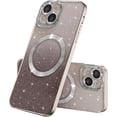 thumbnail image 1 of Compatible with iPhone 14 Magnetic Gardient Glitter Case, Plating Bling Cute Case with MagSafe for Women Girls Full Camera Protector Back Cover for iPhone 14 6.1'' Silver, 1 of 11