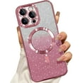 thumbnail image 1 of Compatible with iPhone 14 Magnetic Glitter Case with Camera Lens Protector Full Protection Case Compatible with MagSafe Elegant Anti-Scratch Case for iPhone 14 Night Purple, 1 of 17