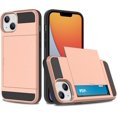 thumbnail image 1 of Compatible iPhone 14 Max Case Wallet Case with Card Holder Hard PC Soft TPU Bumper Anti-Scratch Anti-Drop Protective Slim Card Slot Cover for iPhone 14 Max 6.7 Inch-Rose Gold, 1 of 13