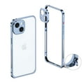 thumbnail image 1 of Compatible with iPhone 14 Metal Bumper Phone Case,Slim Fit No Back Design Excellent Heat Dissipation,With Lens Protector,Shockproof Anti-fall Ultra Slim Rugged Frame Case,Blue, 1 of 8