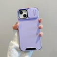 thumbnail image 1 of Compatible with iPhone 14 Phone Case, Camera Protection Cover with Slide Lens Cover,[Military Grade Drop Protection] Slim Shockproof Anti-fall Anti-scratch Non-slip Phone Case,Purple, 1 of 5