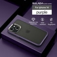 thumbnail image 1 of Compatible With iPhone 14 Phone Case,Frosted Translucent,Metal Button Design,Shockproof Rugged Drop-proof Anti-fall Ultra Slim Thin Fit Phone Case Cover For iPhone 14,Darkpurple, 1 of 7