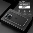 thumbnail image 1 of Compatible With iPhone 14 Phone Case,Frosted Translucent,Metal Button Design,Shockproof Rugged Drop-proof Anti-fall Ultra Slim Thin Fit Phone Case Cover For iPhone 14,Gray, 1 of 7