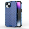 thumbnail image 1 of Compatible With iPhone 14 Phone Case Honeycomb Design Military Grade Protection Shockproof Rugged Thickened Edges Solid Color Plain Lightweight Phone Cover, Blue, 1 of 1