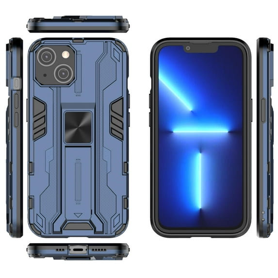 Compatible With iPhone 14 Phone Case Military Grade Protection Kickstand Shockproof Anti-Scratch Anti-Fingerprint Lightweight Rugged Phone Cover for Men or Women,Navy