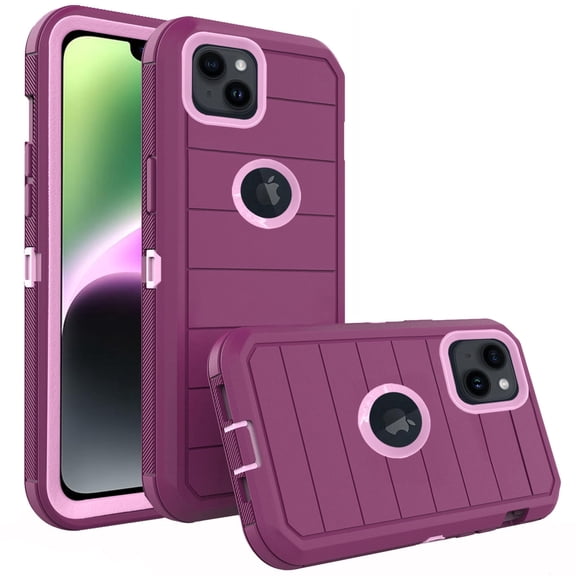 Compatible with iPhone 14 Plus 6.7 inch Phone Case Hybrid Rugged Shockproof Hard Protective Drop Proof Full Body Heavy Duty Mobile Cell Cover for i-Phone 14+ iPhone14Plus 5G i i14 + Women Men Purple