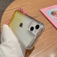 thumbnail image 1 of Compatible with iPhone 14 Plus Case, 2 in 1 Hybrid Rugged Hard PC+Soft Silicone Bumper Slim Rugged Anti-Scratch Shockproof Gradient Color Phone Case Women Girls for iPhone 14 Plus,Yellow, 1 of 9