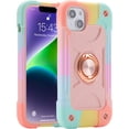 thumbnail image 1 of Compatible with iPhone 14 Plus Case 6.7 Inch with Ring Stand, Military Grade Drop Protection Full Body Rugged Heavy Duty Protective Cover for iPhone 14 Plus. (Rainbow Pink), 1 of 13