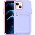 thumbnail image 1 of Compatible with iPhone 14 Plus Case with Card Holder Silicone Shockproof Protective Phone Case Slim Anti-Scratch Microfiber Lining Grade Drop Protection Cover, 1 of 8