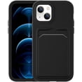 thumbnail image 1 of Compatible with iPhone 14 Plus Case with Card Holder Silicone Shockproof Protective Phone Case Slim Anti-Scratch Microfiber Lining Grade Drop Protection Cover Black, 1 of 8