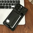 thumbnail image 1 of Compatible for iPhone 14 Plus Case with Card Holder, Slim Thin Lightweight Wallet Flexible TPU Enhanced Corners Protective Phone Cover with Credit Card Slot for iPhone 14 Plus, Black, 1 of 8