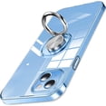 thumbnail image 1 of Compatible with iPhone 14 Plus Case Cell Phone Crystal Clear 360°Kickstand with Ring Holder Magnetic Back Shockproof Protective Liquid Silicone Shell with Bumper Flexible Soft TPU, 1 of 16