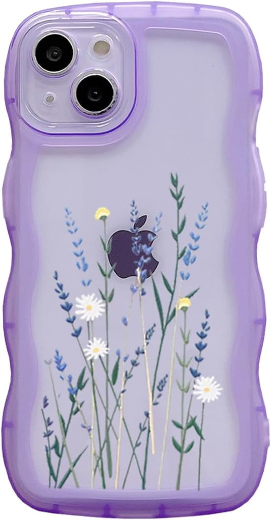 Compatible for iPhone 11 Pro Max Case Clear,Flower Cute Wavy Phone