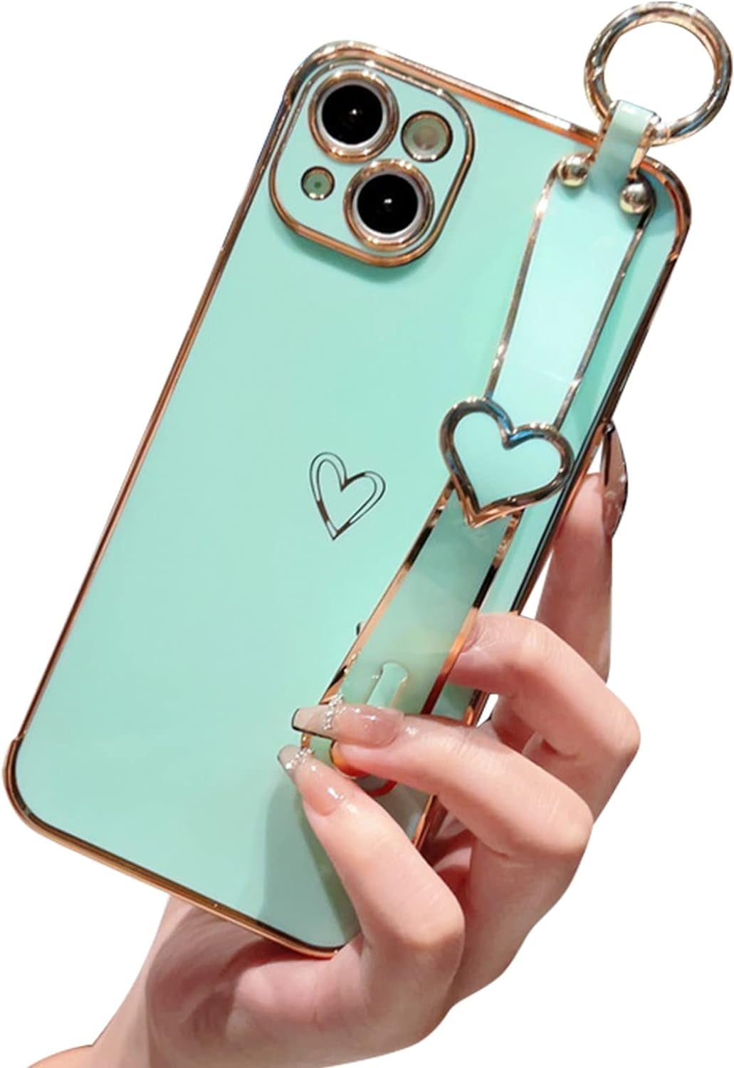 Compatible with iPhone 14 Plus Case, Cute Luxury Plating Edge Bumper