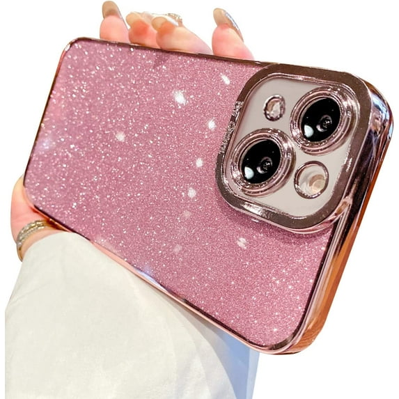 Compatible with iPhone 14 Plus Case Glitter Luxury Cute Flexible Bling Cover Camera Protection Shockproof Phone Case for Women Girl Men Design for iPhone 14 Plus 6.7'',Black