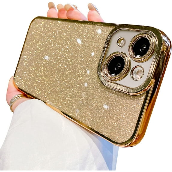 Compatible with iPhone 14 Plus Case Glitter Luxury Cute Flexible Bling Cover Camera Protection Shockproof Phone Case for Women Girl Men Design for iPhone 14 Plus 6.7'',Black