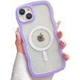 thumbnail image 1 of Compatible for iPhone 14 Plus Case with Magsafe, Wave Magnetic Phone Case Cute Water Ripple Candy Colors Frame Shockproof for iPhone 14 Plus Phone Case for Women 6.7 Inch - Purple, 1 of 15
