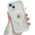 thumbnail image 1 of Compatible for iPhone 14 Plus Case with Magsafe, Wave Magnetic Phone Case Cute Water Ripple Candy Colors Frame Shockproof for iPhone 14 Plus Phone Case for Women 6.7 Inch - Light Blue, 1 of 15