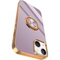thumbnail image 1 of Compatible for iPhone 14 Plus Case with Ring Holder Kickstand [with Magnetic] Soft TPU Shockproof Electroplated Slim Thin Protective Phone Case for iPhone 14 Plus Purple, 1 of 14