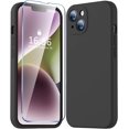 thumbnail image 1 of Compatible with iPhone 14 Plus Case with Screen Protector, Upgraded Liquid Silicone with [Camera Protection] [Soft Anti-Scratch Microfiber Lining] Phone Case for iPhone 14 Plus - Black, 1 of 14