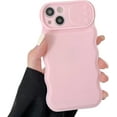 thumbnail image 1 of Compatible with iPhone 14 Plus Case for Women/Girls, Cute Curly Wave Soft Silicone Push-Pull Lens Protection Anti-Scratch Shockproof Raised Bumper Corners Case for iPhone 14 Plus, Pink, 1 of 4