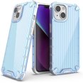 thumbnail image 1 of Compatible with iPhone 14 Plus Clear Case Holographic Unique Vertical Stripes Anti-Scratch Hard PC Slim Fit Fashion Protective Shockproof Cover for Girls Women, 1 of 2