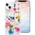 thumbnail image 1 of Compatible with iPhone 14 Plus Flower Girly Case, Girls Floral Design Pressed Dry Real Flowers Slim Cover Case Silicone TPU Rubber Romantic Cute Protective Clear Case for Women Girl Kids Red, 1 of 9