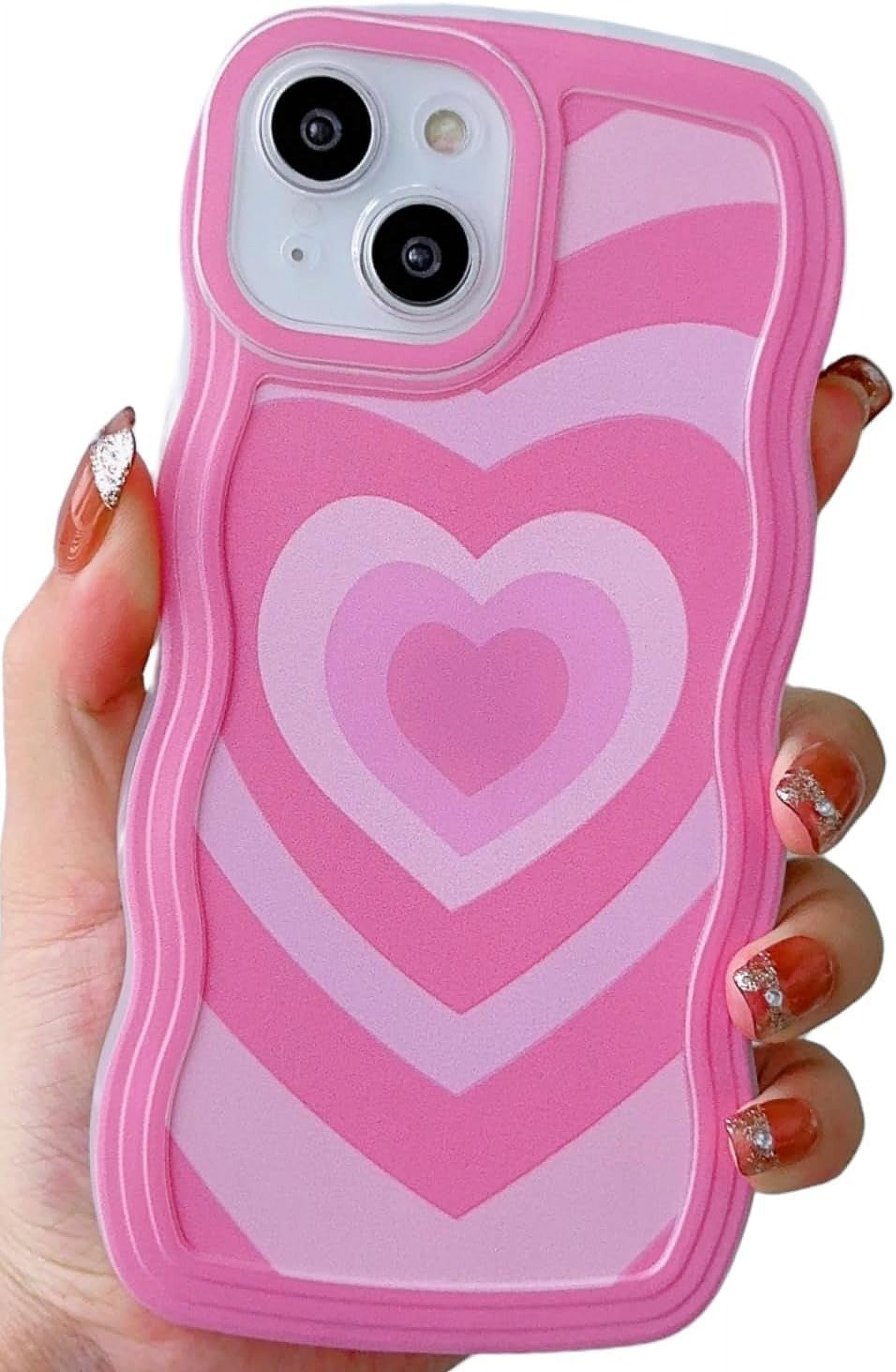 Compatible with iPhone 14 Plus Heart Case for Women Girls,Aesthetic