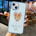 thumbnail image 1 of Compatible with iPhone 14 Plus with Kickstand Bling Diamond Glitter Butterfly Clear Back Soft TPU Case with Ring Holder Stand Shiny Sparkly Protective Phone Case for Women Girls Blue, 1 of 9