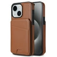 thumbnail image 1 of Compatible With iPhone 14 Plus Magnetic Detachable Wallet Case,PU Leather Back Flip Kickstand,[Compatible With Magsafe],With Card Slots,Shockproof Rugged Phone Case Cover,Brown, 1 of 10