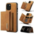 thumbnail image 1 of Compatible with iPhone 14 Plus Removable 2 in 1 Wallet Case,Retro Premium PU Leather Cell Phone Back Cover Magnetic Detachable with Trifold Wallet Credit Card Cash Holder Kickstand Case,Brown, 1 of 11
