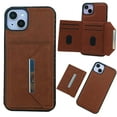 thumbnail image 1 of Compatible for iPhone 14 Plus Wallet Case with Card Slots Holder, Magnetic 2-in-1 Design PU Leather Purse Case, Flip Stand Durable Shockproof Protective Cover for iPhone 14 Plus, Brown, 1 of 11