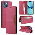 thumbnail image 1 of Compatible WIth iPhone 14 Plus Wallet Case,Magnetic Closure,Flip Folding Kickstand,With Card Slots,[RFID Blocking],With Shoulder Strap&Lanyard,PU Leather+TPU Shockproof Anti-fall Phone Case,Red, 1 of 9