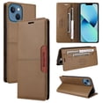 thumbnail image 1 of Compatible WIth iPhone 14 Plus Wallet Case,Magnetic Closure,Flip Folding Kickstand,With Card Slots,[RFID Blocking],With Shoulder Strap&Lanyard,PU Leather+TPU Shockproof Anti-fall Phone Case,Brown, 1 of 9