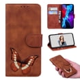 thumbnail image 1 of Compatible with iPhone 14 Plus Wallet Case, PU Leather Butterfly Design for Women for Girls Protective Leather Case with Kickstand and Card Slots for iPhone 14 Plus, Brown, 1 of 5