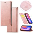 thumbnail image 1 of Compatible with iPhone 14 Plus Wallet Case, PU Leather Flip Folio Case with Card Holders RFID Blocking Kickstand [Shockproof TPU Inner Shell] Phone Cover For iPhone 14 Plus, rosegold, 1 of 11