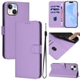 thumbnail image 1 of Compatible with iPhone 14 Plus Wallet Case with RFID Blocking Credit Card Holder, PU Leather Folio Flip Kickstand Protective Shockproof Anti-fall Phone Case Cover Women Men,Lavender, 1 of 11