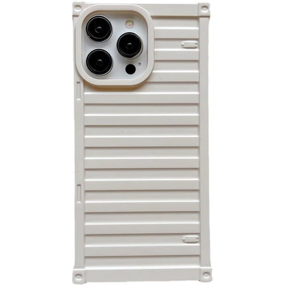 Compatible with iPhone 14 Plus for Women/Girls, 3D Container Design Phone Case Plating Soft TPU Anti-Scratch Shockproof Protective for iPhone 14 Plus, White