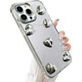 thumbnail image 1 of Compatible with iPhone 14 Pro 6.1''2022 Mirror Phone Case, Flexible and Cute Heart Shape Soft Silicone Transparent Makeup Mirror Women Girls Shockproof Case for iPhone 14 Pro 6.1'' Case, 1 of 6