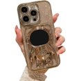 thumbnail image 1 of Compatible for iPhone 14 Pro 6.1 Inch Bling Plating Astronaut Hidden Stand Case, Cute Clear Glitter Card Slot Case for Women Girls Shockproof Back Cover for iPhone 14 Pro Gold, 1 of 14