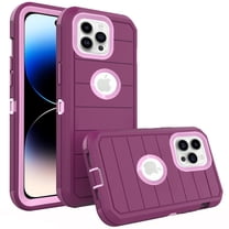 Compatible with iPhone 14 Pro 6.1 inch Phone Case Hybrid Rugged Shockproof Hard Protective Drop Proof Full Body Heavy Duty Mobile Cell Cover for iPhone14Pro 5G i i-Phone i14 iPhone14 Women Men Purple