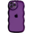 thumbnail image 1 of Compatible with iPhone 14 Pro Case(2022 6.1"),Cute Clear Love Case,Love-Heart Camera Frame Wavy Edge Transparent Full Protection Soft TPU Shockproof Phone Case Cover for Women Girls,Purple, 1 of 6