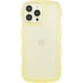 thumbnail image 1 of Compatible with iPhone 14 Pro Case 6.1" 2022, Cute Kawaii Curly Wave Frame Shape Soft Silicone Shockproof Protective Phone Cover for Women Girls, Clear/Yellow, 1 of 14