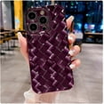 thumbnail image 1 of Compatible with iPhone 14 Pro Case-6.1 Inch, Fashion 3D Woven Pattern Plating Phone Case, Grid Printed case for Women Girls Soft Silicone Shockproof Camera Protective Back Cover-Purple, 1 of 15
