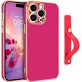 thumbnail image 1 of Compatible with iPhone 14 Pro Case, Adjustable Wristband Kickstand Scratch Resistant Shockproof Slim Fit Soft TPU Protective Phone Cover for iPhone 14 Pro 6.1"-Hot Pink, 1 of 7