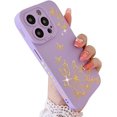 thumbnail image 1 of Compatible with iPhone 14 Pro Case, Butterfly Pattern with Side Plated Heart Pattern Soft Silicone Shockproof Full Camera Lens Cute Case for iPhone 14 Pro 6.1" for Women Girl Purple, 1 of 7