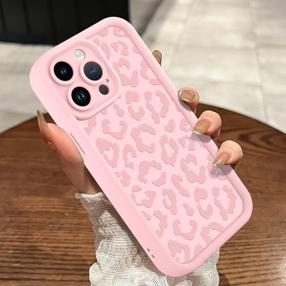 Compatible with iPhone 14 Pro Case, Cheetah Print Shockproof Soft TPU Protective Case for Women Girls, Slim Anti Scratch Leopard Case for iPhone 14 Pro 6.1 Inch, Pink